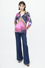 Chloé Purple & Multi Silk Floral Shirt