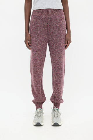 Chloé Purple & Multicolour Wool Woven Trouser