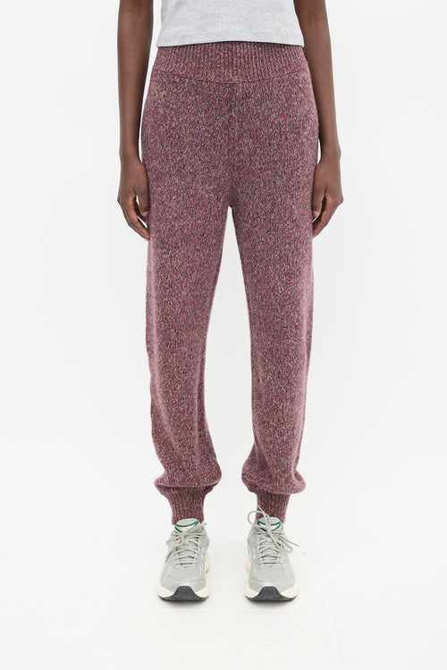 Chloé Purple & Multicolour Wool Woven Trouser