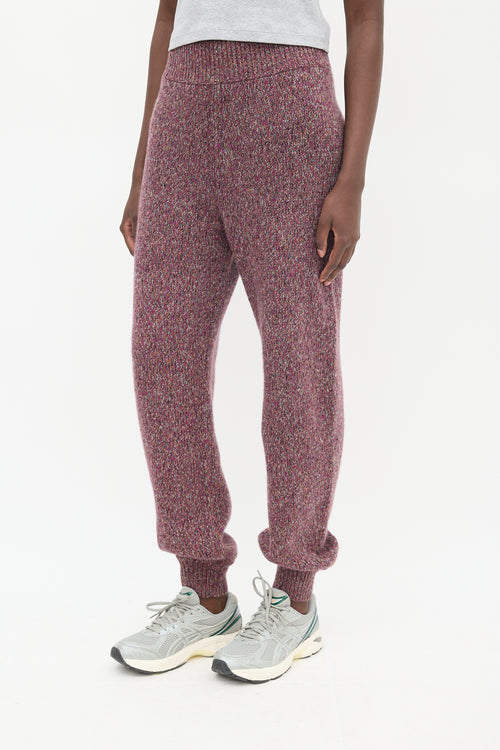 Chloé Purple & Multicolour Wool Woven Trouser