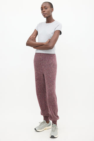 Chloé Purple & Multicolour Wool Woven Trouser