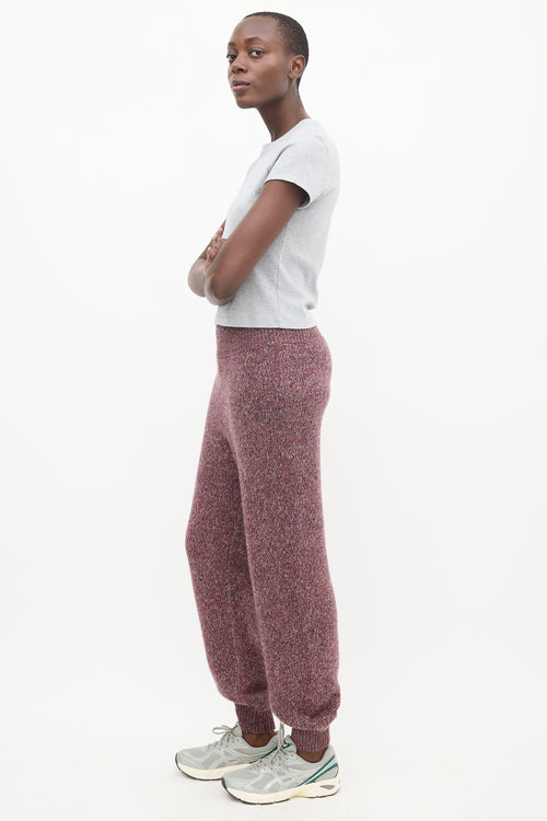 Chloé Purple & Multicolour Wool Woven Trouser