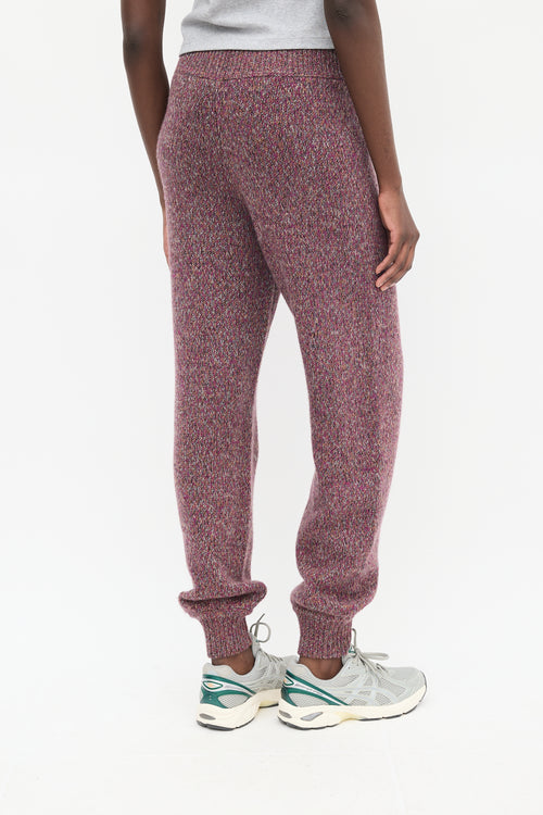 Chloé Purple & Multicolour Wool Woven Trouser