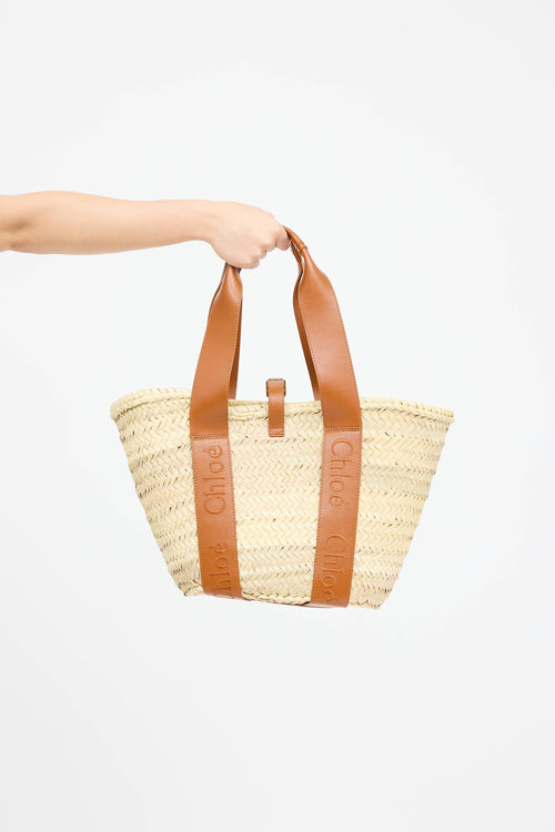 ChloéWoven Raffia Sense Basket Tote Bag