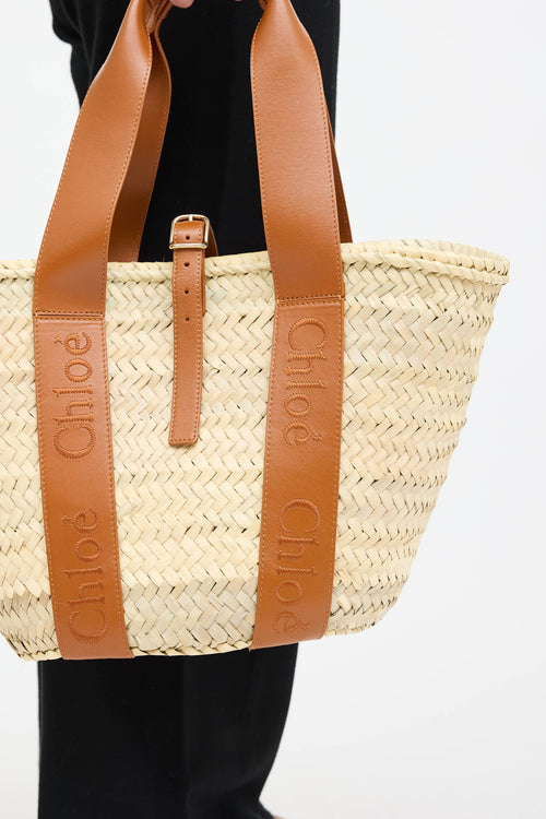 ChloéWoven Raffia Sense Basket Tote Bag