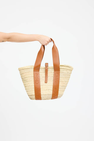 ChloéWoven Raffia Sense Basket Tote Bag