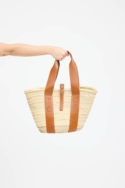 ChloéWoven Raffia Sense Basket Tote Bag