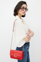 Chloé Red & Gold Leather C Bag