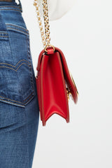 Chloé Red & Gold Leather C Bag