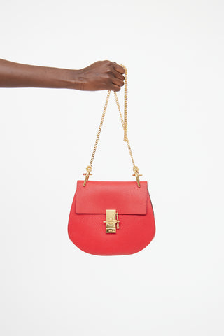 Chloé Red Leather Drew Shoulder Bag