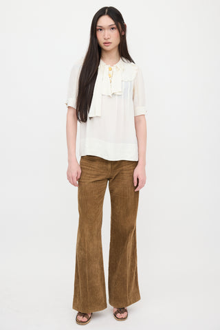 Chloé Ruffled Short Sleeve Blouse