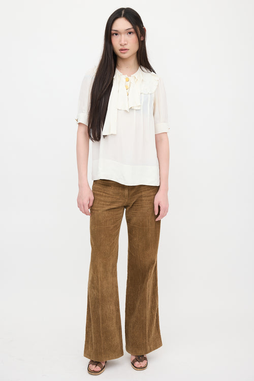 Chloé Ruffled Short Sleeve Blouse