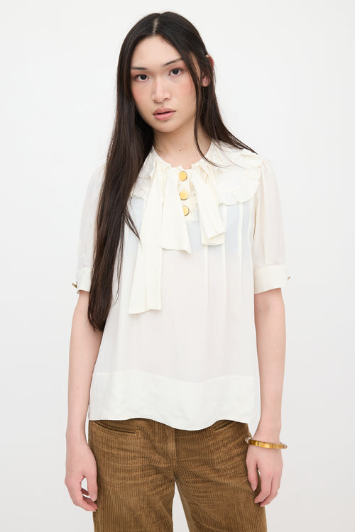 Chloé Ruffled Short Sleeve Blouse