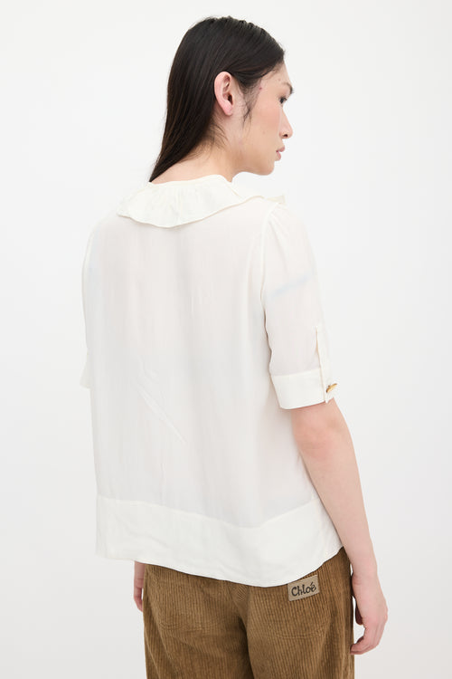 Chloé Ruffled Short Sleeve Blouse
