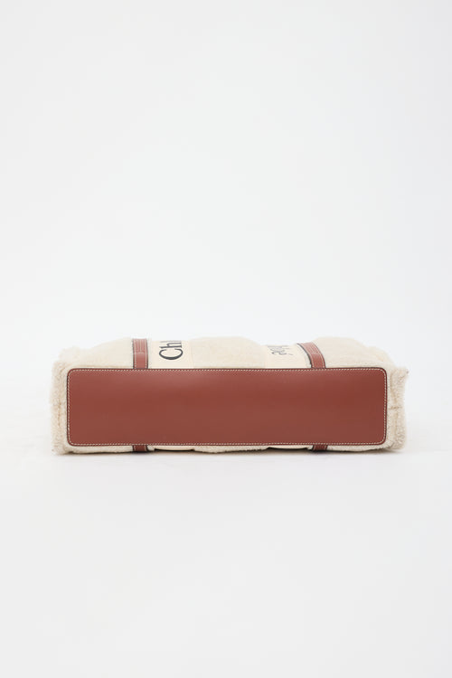 Chloé Shearling Large Woody Tote Bag