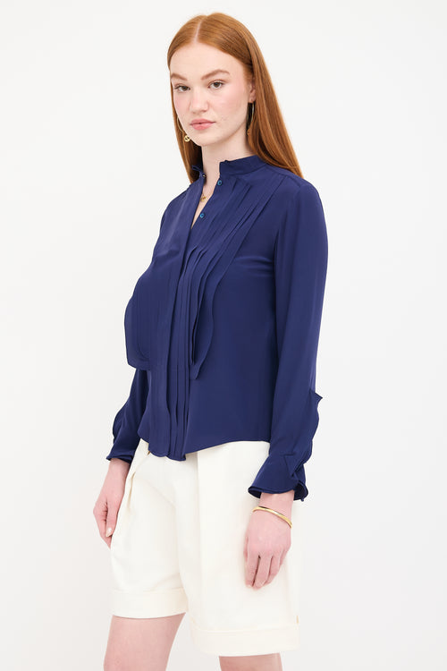 Chloé Silk Pleated Placket Blouse