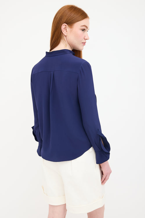 Chloé Silk Pleated Placket Blouse