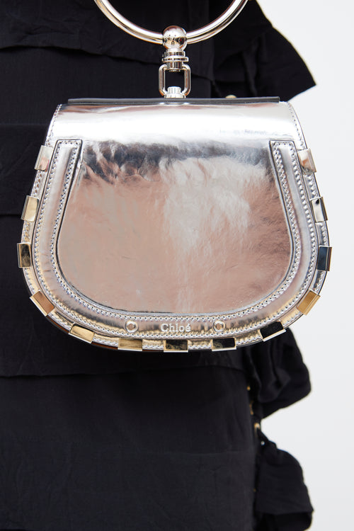 Chloé Silver & Brown Nile Bracelet Bag