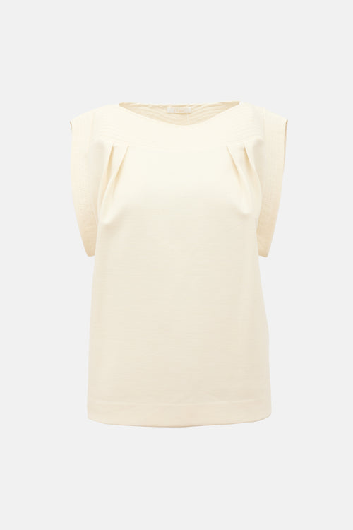 Chloé Stitched Pleated Boxy Top