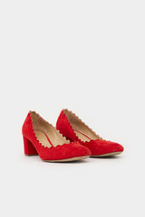 Chloé Suede Scalloped  Pump