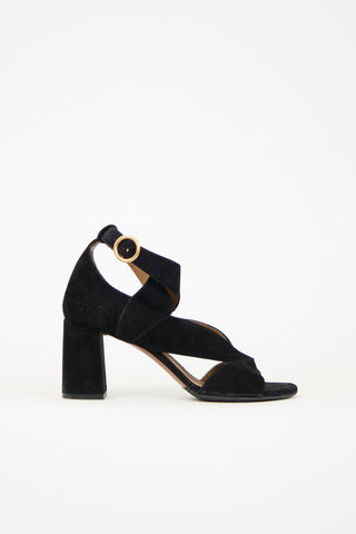 Chloé Suede Graphic Leaves Heel