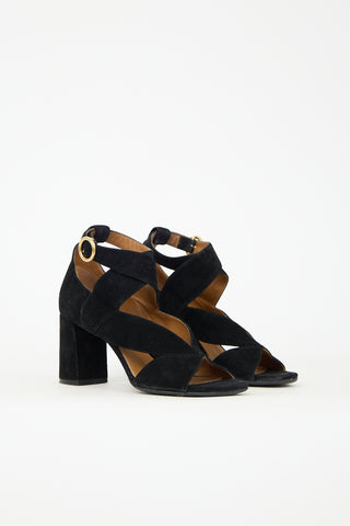Chloé Suede Graphic Leaves Heel