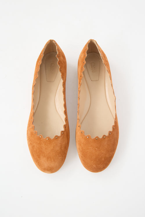 Chloé Suede Lauren Studded Flat