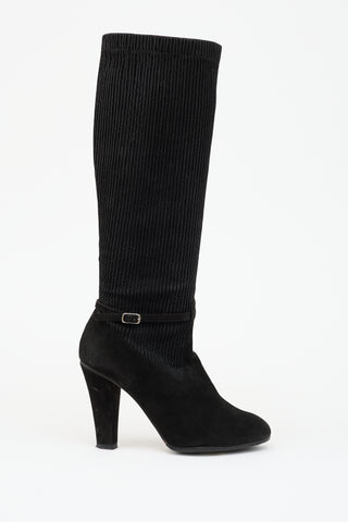 Chloé Suede Ribbed Boot