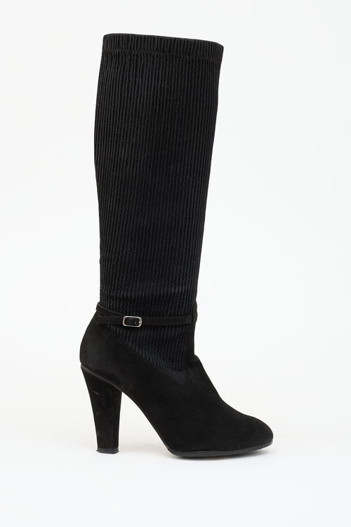 Chloé Suede Ribbed Boot