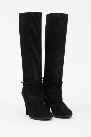 Chloé Suede Ribbed Boot