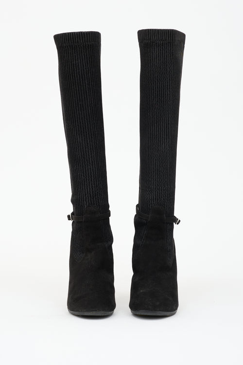 Chloé Suede Ribbed Boot