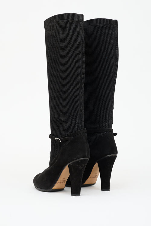 Chloé Suede Ribbed Boot