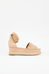 Chloé Suede Scalloped Espadrille Sandal