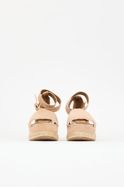Chloé Suede Scalloped Espadrille Sandal