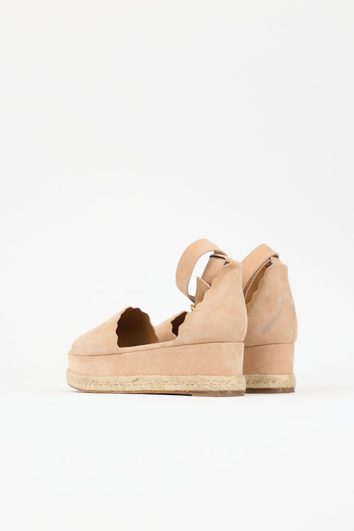 Chloé Suede Scalloped Espadrille Sandal