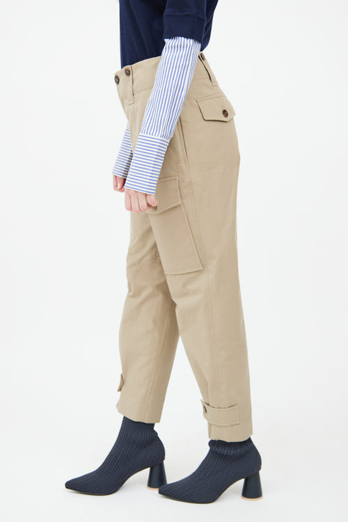 Chloé Green Tapered Cargo Panel Pant