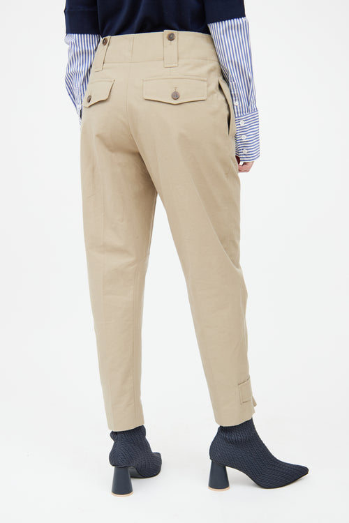 Chloé Green Tapered Cargo Panel Pant