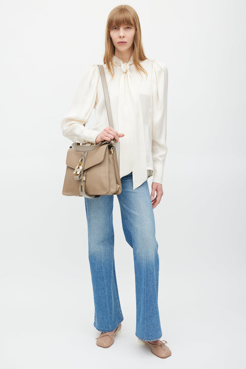 Chloé Grey & Gold Aby Padlock Leather Bag