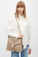 Chloé Grey & Gold Aby Padlock Leather Bag
