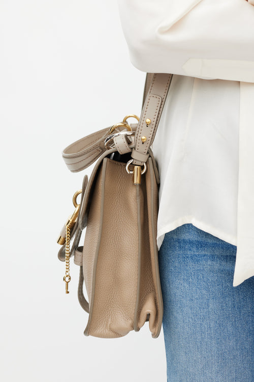 Chloé Grey & Gold Aby Padlock Leather Bag