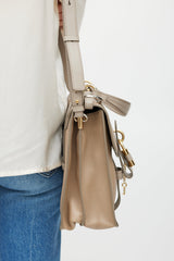 Chloé Grey & Gold Aby Padlock Leather Bag