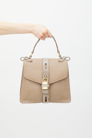 Chloé Grey & Gold Aby Padlock Leather Bag