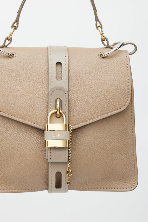 Chloé Grey & Gold Aby Padlock Leather Bag