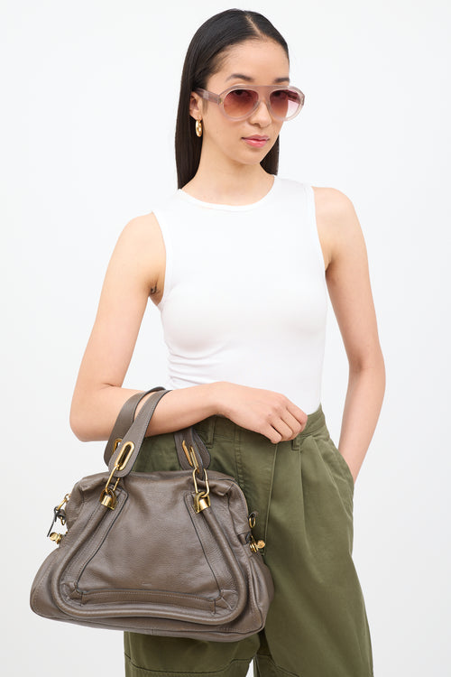 Chloé Taupe Paraty Leather Bag