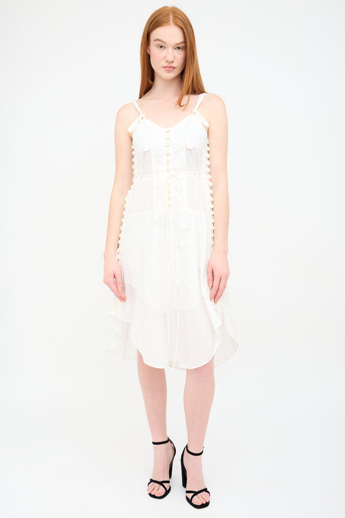 Chloé White Cotton Voile Button Dress