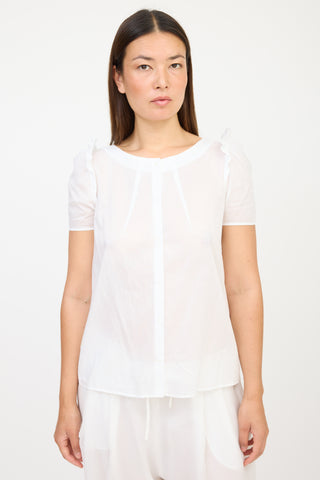 Chloé White Darted Ruffled Shirt