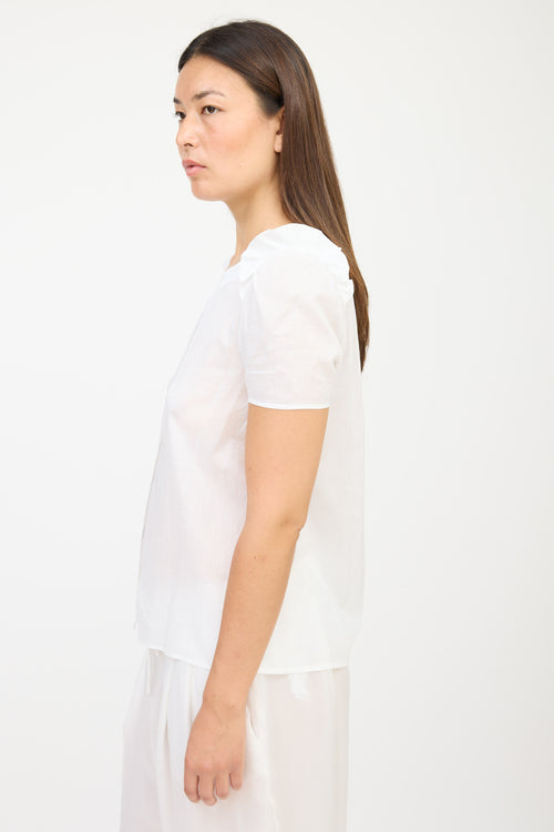 Chloé White Darted Ruffled Shirt