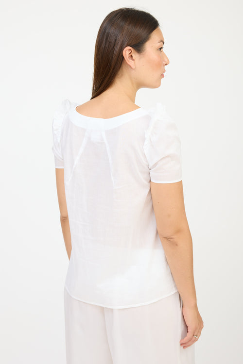 Chloé White Darted Ruffled Shirt