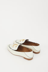 Chloé White & Gold Leather C Loafer