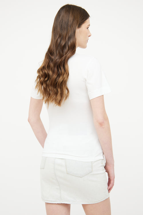 Chloé White Horse Embroidered Short Sleeve T-shirt